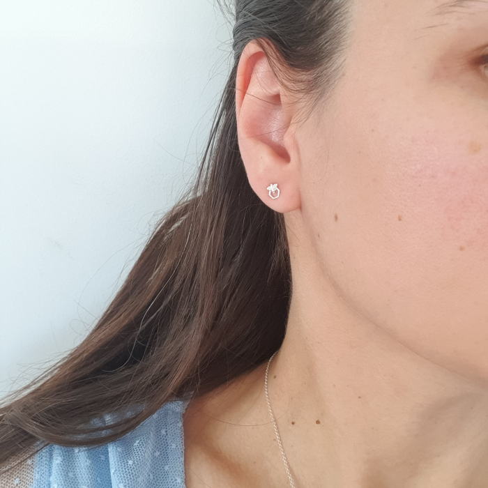 Set colier si cercei cu tija Honey Bee, argint [4]