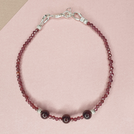 Berbec - Bratara Choker Granat, argint