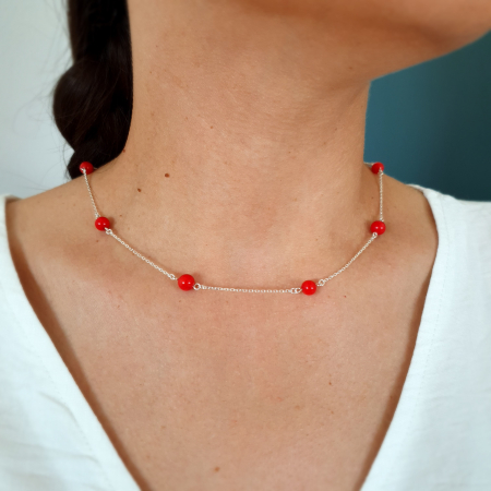 Bijuterii argint - Colier Coral Simplicity, argint