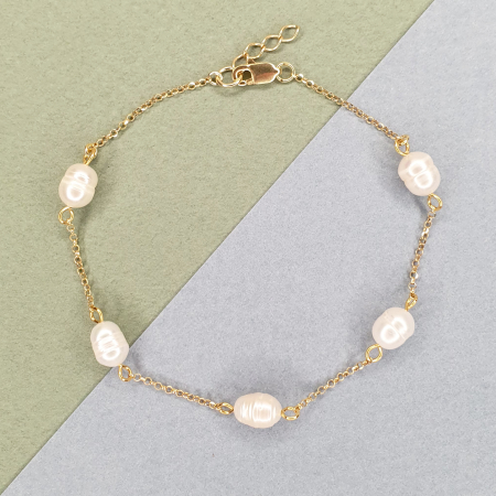 Bratara cu perle Cristina, argint placat cu aur [1]