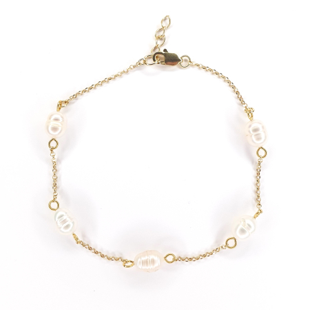 Bratara cu perle Cristina, argint placat cu aur [2]