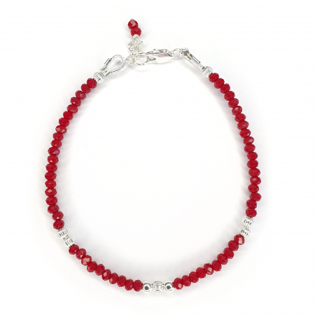 Bratari pe fir - Bratara Linnie Red, argint