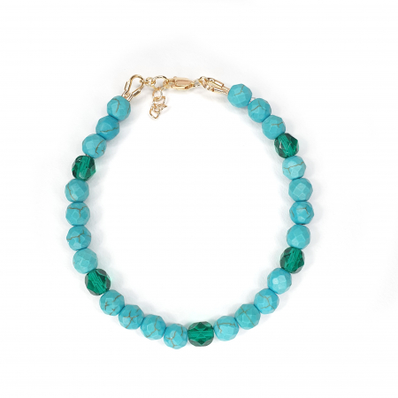 Bijuterii argint - Bratara Choker Turcoaz, argint placat cu aur