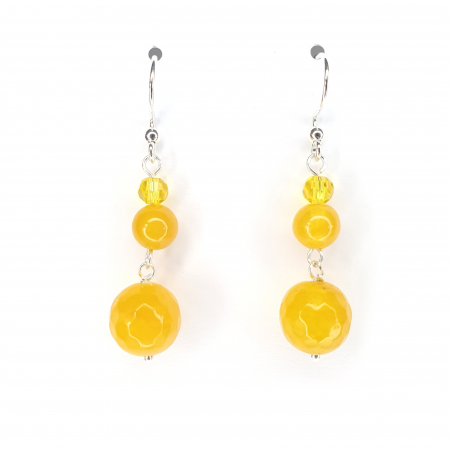 Jad - Cercei Yellow Jade, argint