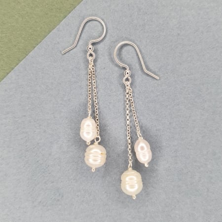 Rac - Cercei Lacramioara cu perle de cultura, argint