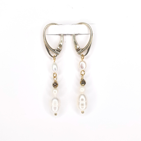 Cercei Miruna cu perle de cultura, argint placat cu aur [1]