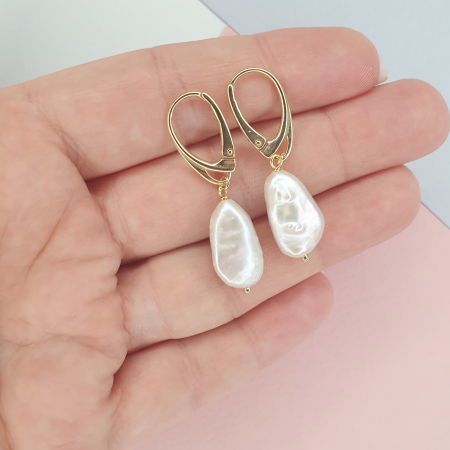 Cercei cu perle Ileana, argint placat cu aur [2]