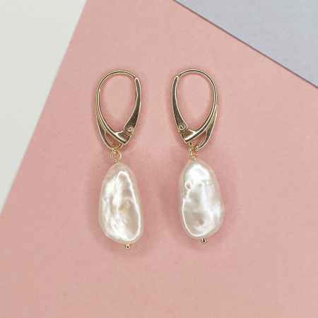 Cercei cu perle Ileana, argint placat cu aur [1]