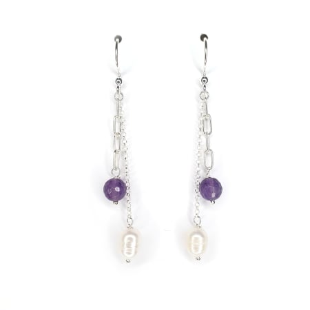 Cercei cu perle Lily, argint