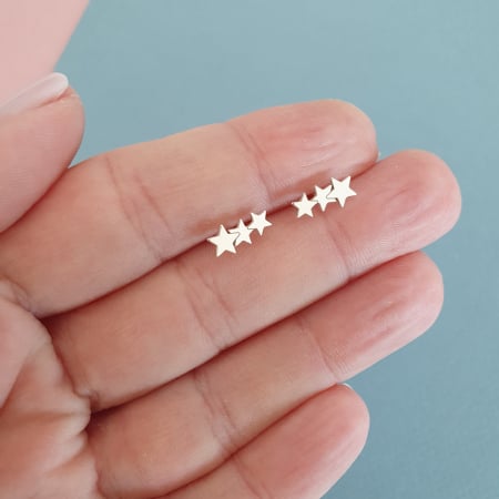 Bijuterii argint - Cercei cu tija Stelute, argint