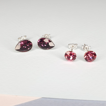 Set cercei - Set cercei Candy Purple, argint