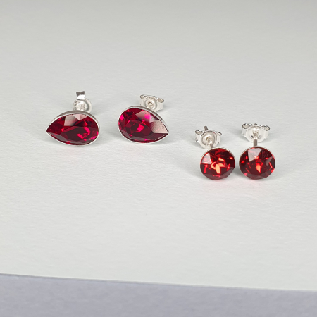Cercei - Set cercei Candy Red, argint