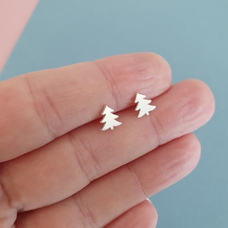 Bijuterii argint - Cercei cu tija Bradut, argint