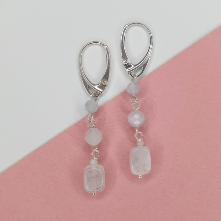 Cercei Fulg de nea cu Acvamarin, argint [1]