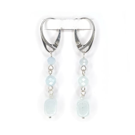 Sagetator - Cercei Fulg de nea cu Acvamarin, argint