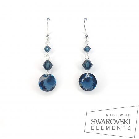 Cercei Swarovski - Cercei Chaton Montana, argint