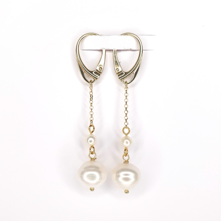 Cercei Anais cu perle de cultura, argint placat cu aur [1]