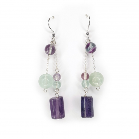 Cercei Fluorit Paula, argint