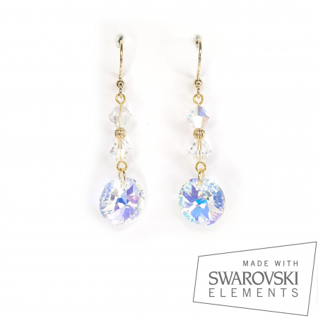Cercei Swarovski - Cercei Crystal Mist, argint placat cu aur