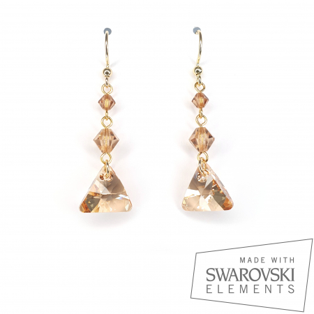 Cercei Swarovski - Cercei Triangle Linda, argint placat cu aur