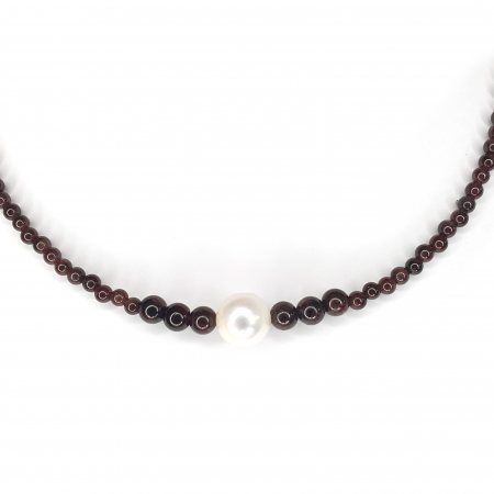 Colier Choker Granat Pearls, argint placat cu aur [2]