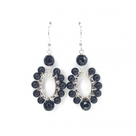Cercei Bohemia - Cercei Hoops Valeria, tortite argint