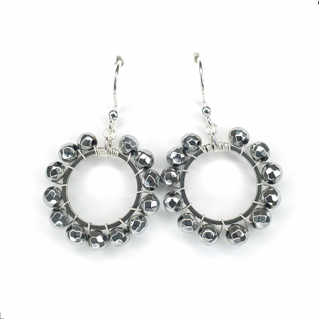 Bijuterii argint - Cercei Hoops Blanca, argint