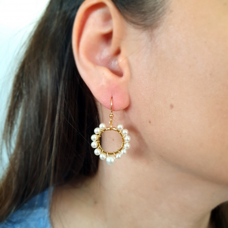 Cercei Hoops Mirena, tortite argint placat cu aur [1]