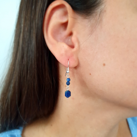 Cercei Lapis Lazuli Heart, argint [1]