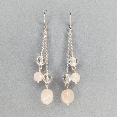 Cercei - Cercei Pink Pearls, argint