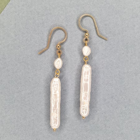 Rac - Cercei Florina cu perle de cultura, argint placat cu aur