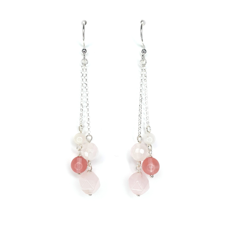 Leu - Cercei Taisia cu pietre cuart, argint