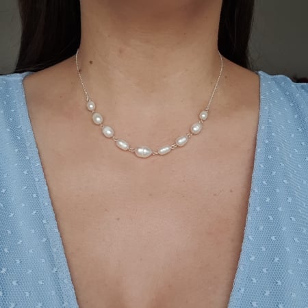 Rac - Colier Lacramioara cu perle de cultura, argint