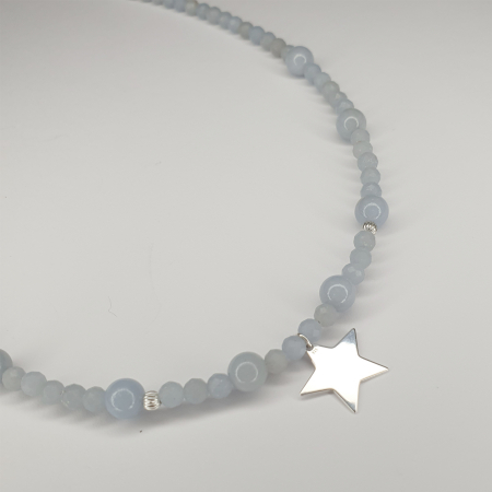 Colier Choker Angelit natural, argint [2]