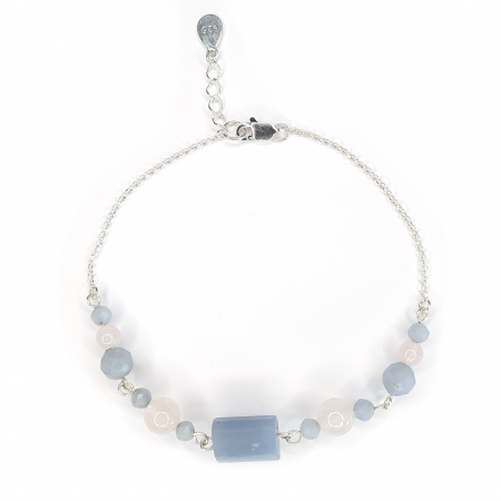 Angelit - Bratara Angelit natural Laura, argint