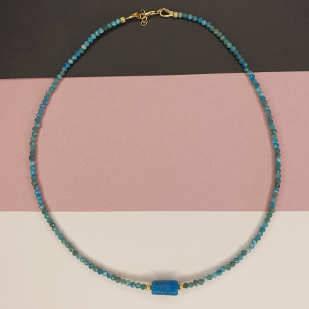 Apatit - Colier Choker Apatit, argint placat cu aur