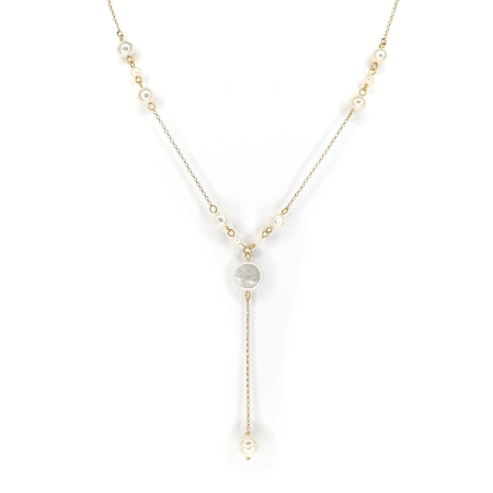 Colier Oana cu perle de cultura, argint placat cu aur [5]