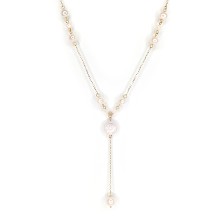 Colier Oana cu perle de cultura, argint placat cu aur [3]