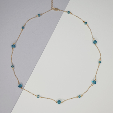 Coliere - Colier Turquoise Triangle, argint placat cu aur