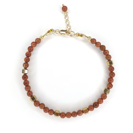 Bijuterii dupa piatra - Bratara Choker Goldstone, argint placat cu aur