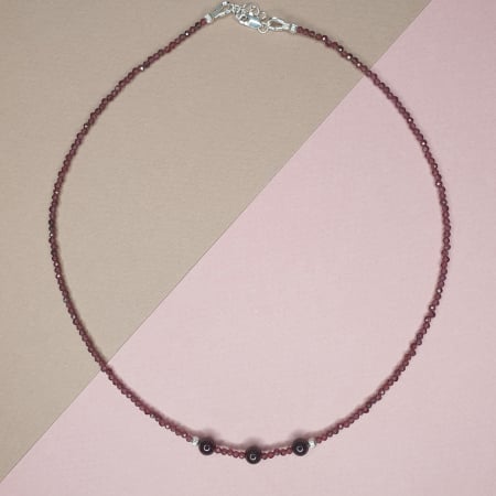 Berbec - Colier Choker Granat, argint