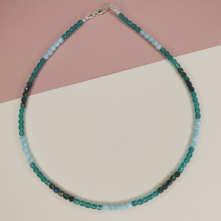 Bijuterii argint - Colier Choker Turcoaz, argint