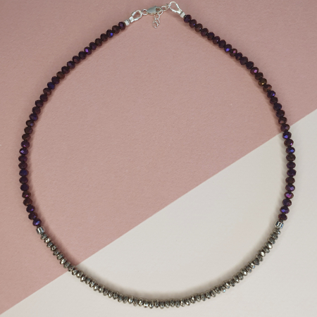 Bijuterii argint - Colier Choker Hematit, argint