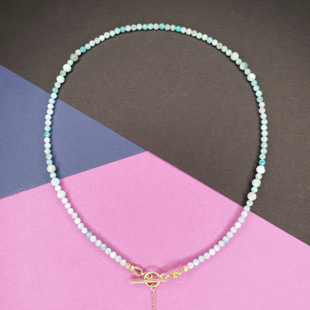 Colier Choker Amazonit Alina, argint placat cu aur [3]