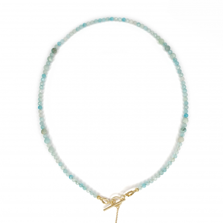 Colier Choker Amazonit Alina, argint placat cu aur [4]