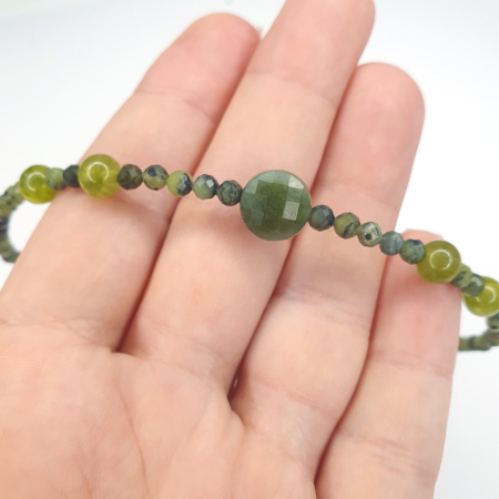 Colier Choker Mera, cu Jad Canadian, argint placat cu aur [1]