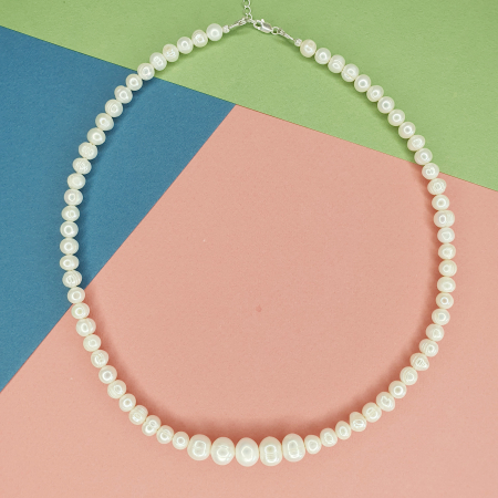 Bijuterii cu perle - Colier Choker Magda, argint