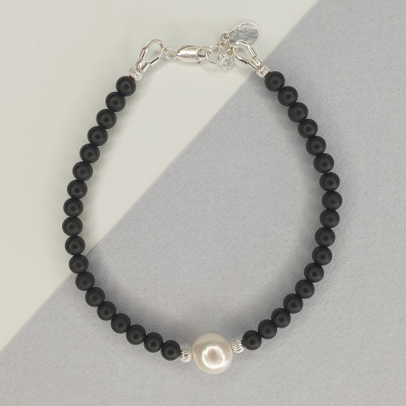 Bijuterii argint - Bratara Choker Onix, argint