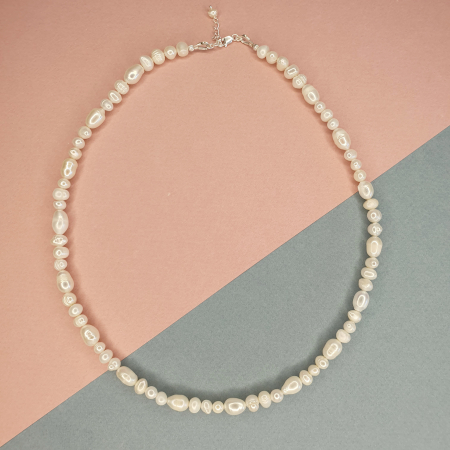 Bijuterii cu perle - Colier Choker Perle Imperfecte, nr 5, argint