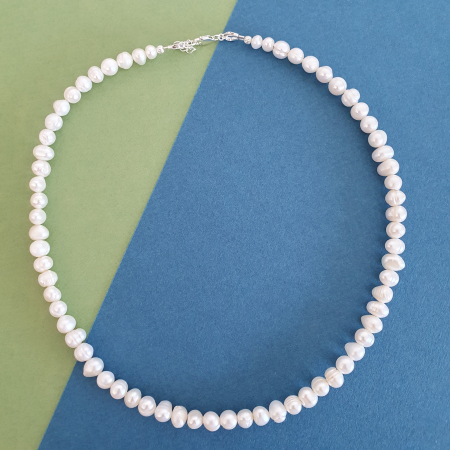 Bijuterii cu perle - Colier Choker Perle Imperfecte, nr 6, argint